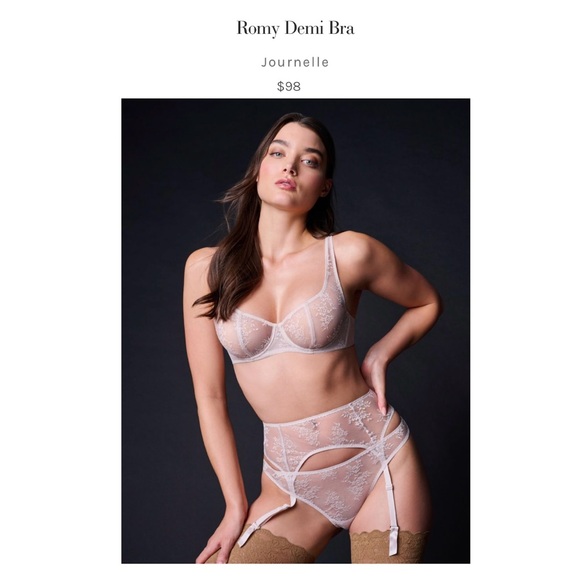 NWT - Journelle Romy set red demi bra 32B thong panty size S brand new with tags - Picture 7 of 10